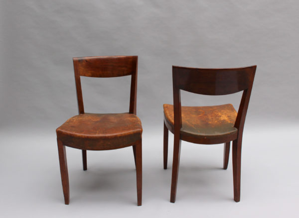 Pair of French Art Deco Side Chairs by Jules Leleu - Image 3