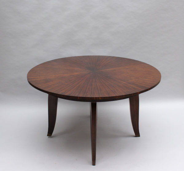 Fine French Art Deco Round Ebony Extendable Dining Table - Image 8