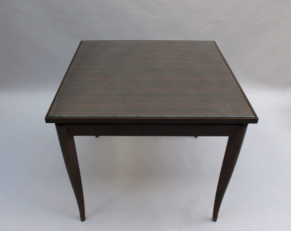 Fine French Art Deco Ebony Macassar Game Table - Image 4