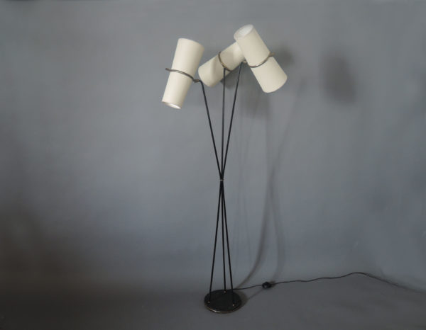 Fine French 1950s Three-Stem Floor Lamp by Maison Lunel - Image 7