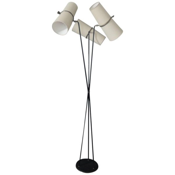 Fine French 1950s Three-Stem Floor Lamp by Maison Lunel