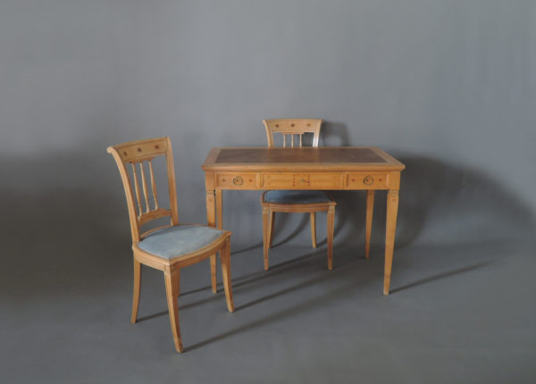 Fine French Art Deco Desk and Two Matching Side Chairs by R. Damon & Bertaux - Image 2