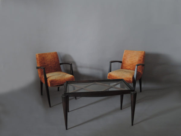 Pair of Fine French Art Deco Armchairs by Maxime Old - Image 4