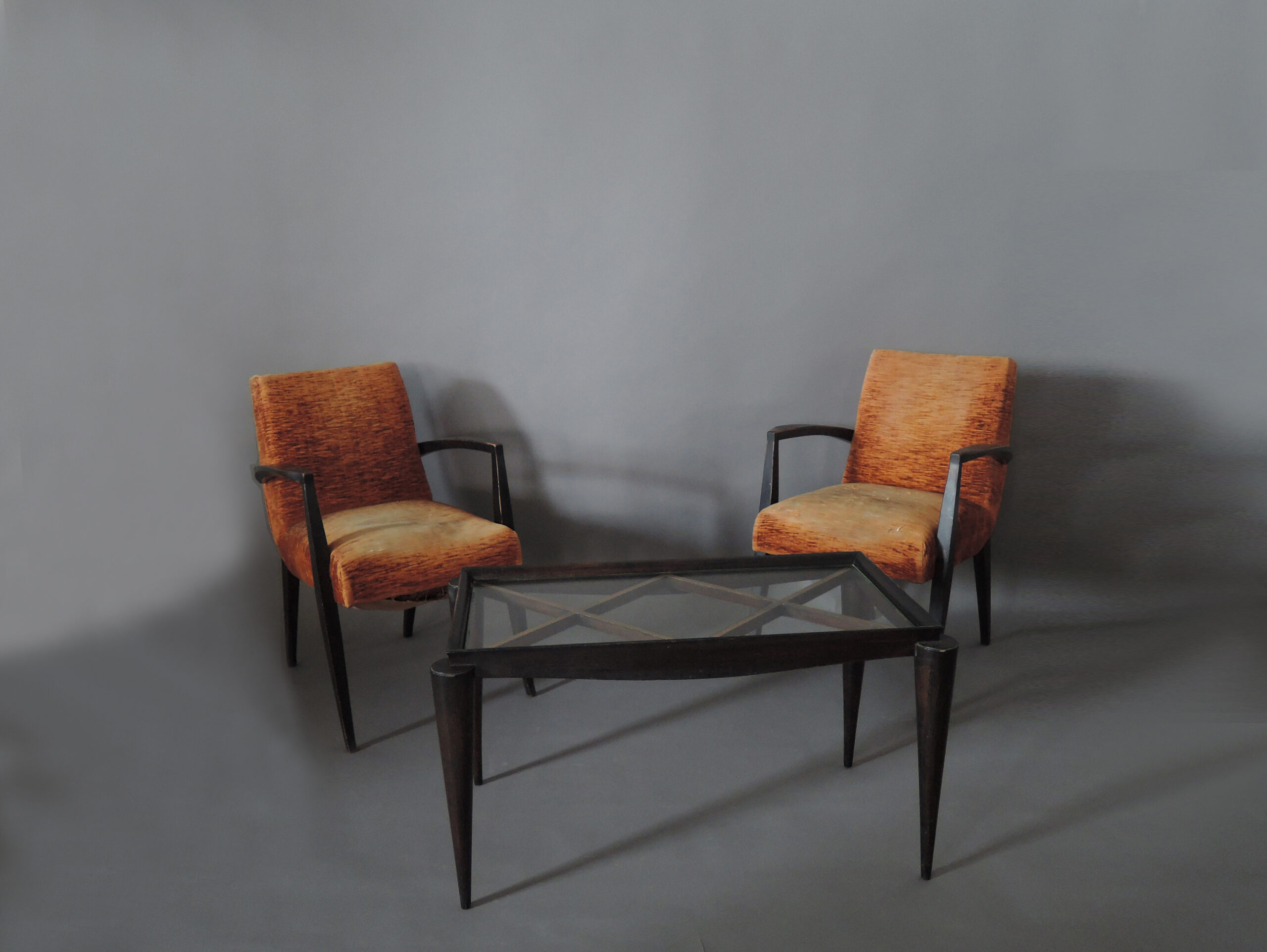 Pair of Fine French Art Deco Armchairs by Maxime Old - Image 4