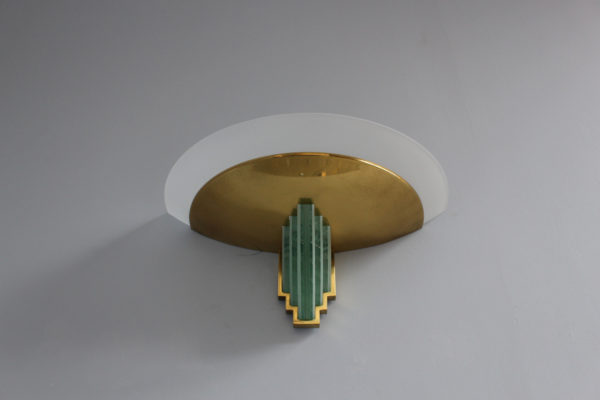 A Fine French Art Deco Glass and Bronze Sconces by Jean Perzel - Image 4