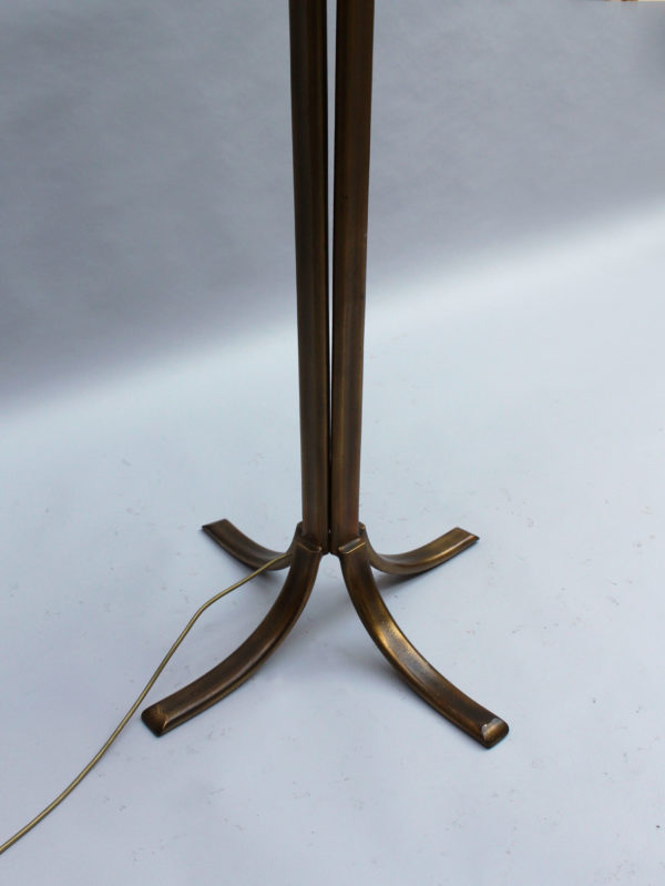 Fine French Art Deco Bronze and Glass Floor Lamp by Perzel - Image 10