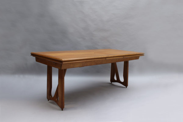 French Midcentury Extendable Oak Table by Guillerme et Chambron - Image 2