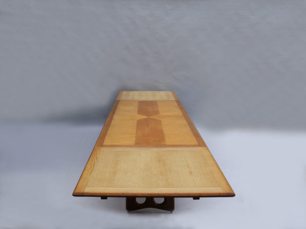 French Midcentury Extendable Oak Table by Guillerme et Chambron - Image 9