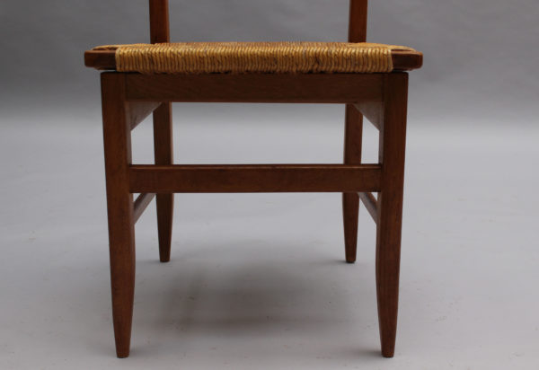 Set of Six French Mid-Century Dining Chairs by Guillerme et Chambron - Image 13