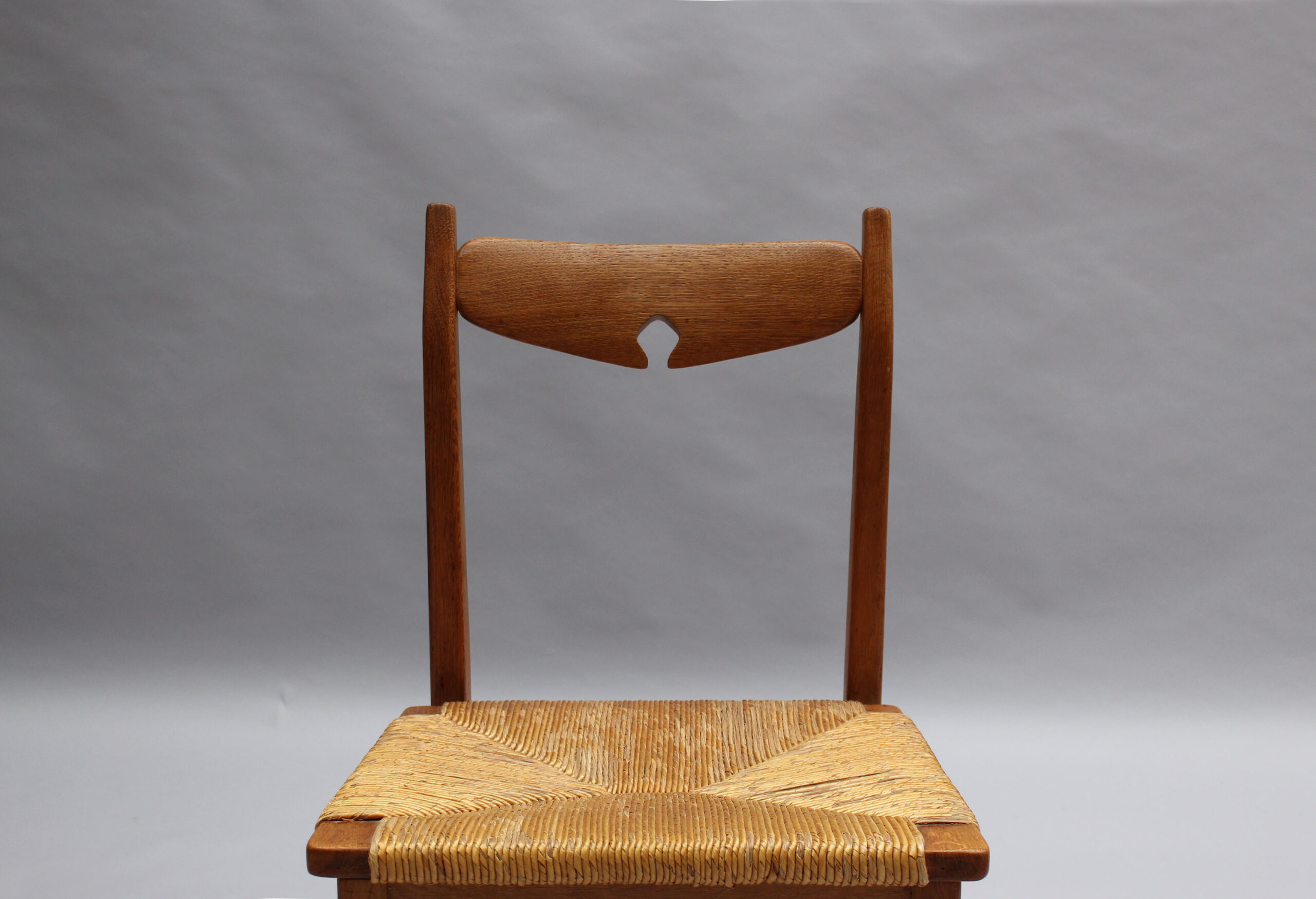 Set of Six French Mid-Century Dining Chairs by Guillerme et Chambron - Image 12