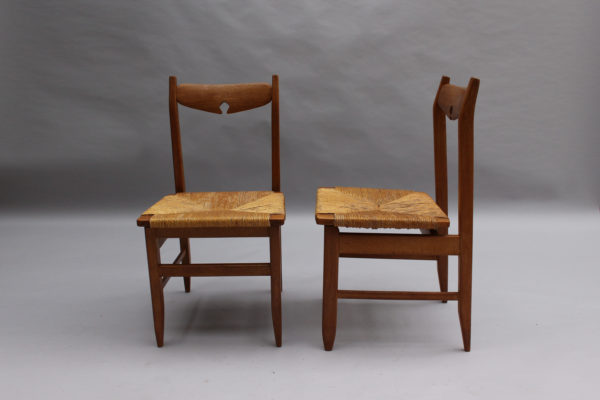 Set of Six French Mid-Century Dining Chairs by Guillerme et Chambron - Image 5