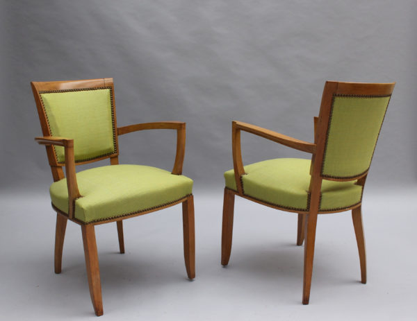 Pair of Fine French Art Deco Armchairs by Jules Leleu - Image 2