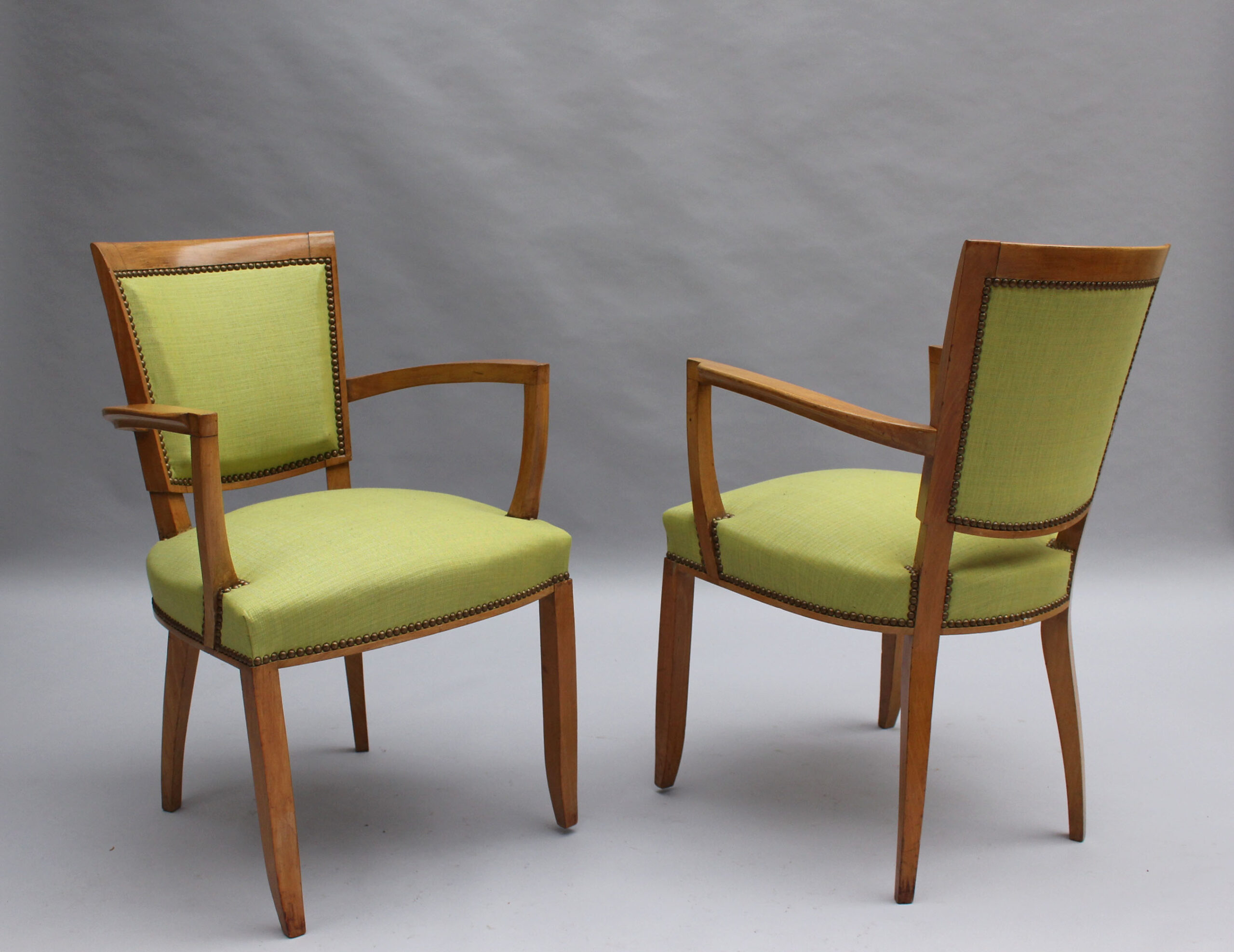 Pair of Fine French Art Deco Armchairs by Jules Leleu - Image 3