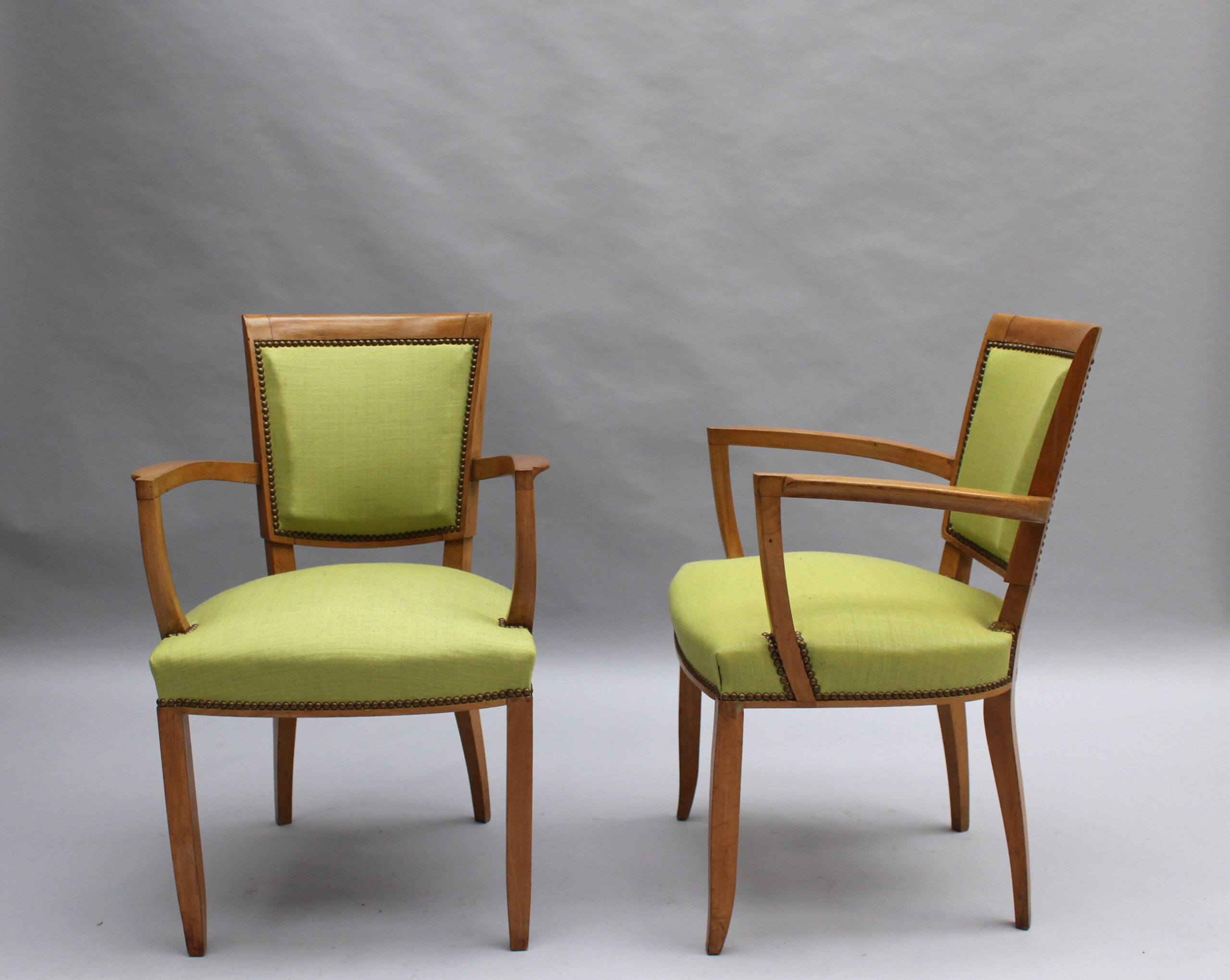 Pair of Fine French Art Deco Armchairs by Jules Leleu - Image 4