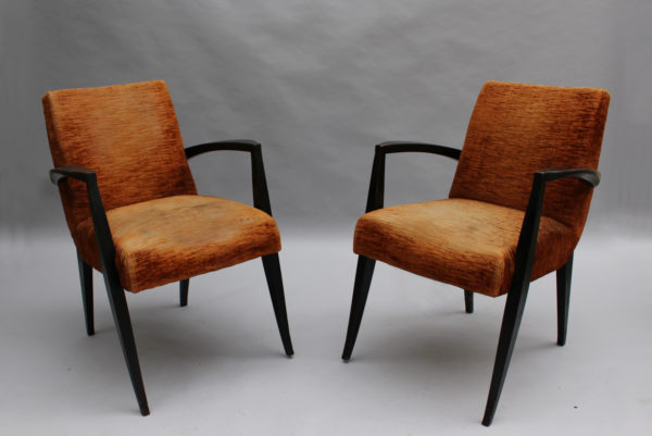 Pair of Fine French Art Deco Armchairs by Maxime Old - Image 3