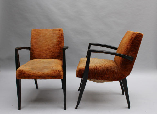 Pair of Fine French Art Deco Armchairs by Maxime Old - Image 2