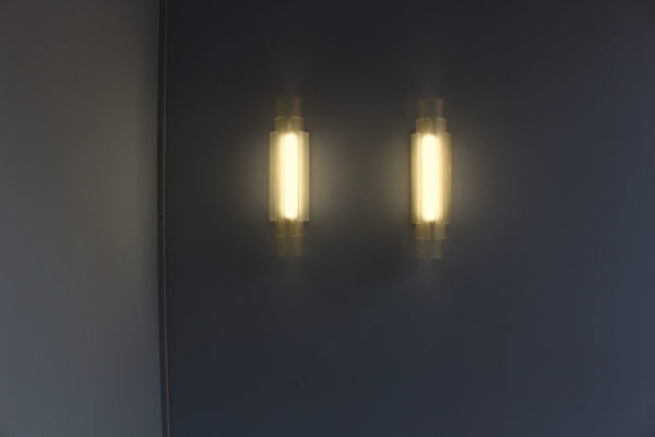 Pair of Rare French Art Deco Glass Cylinders Sconces by Jean Perzel - Image 12