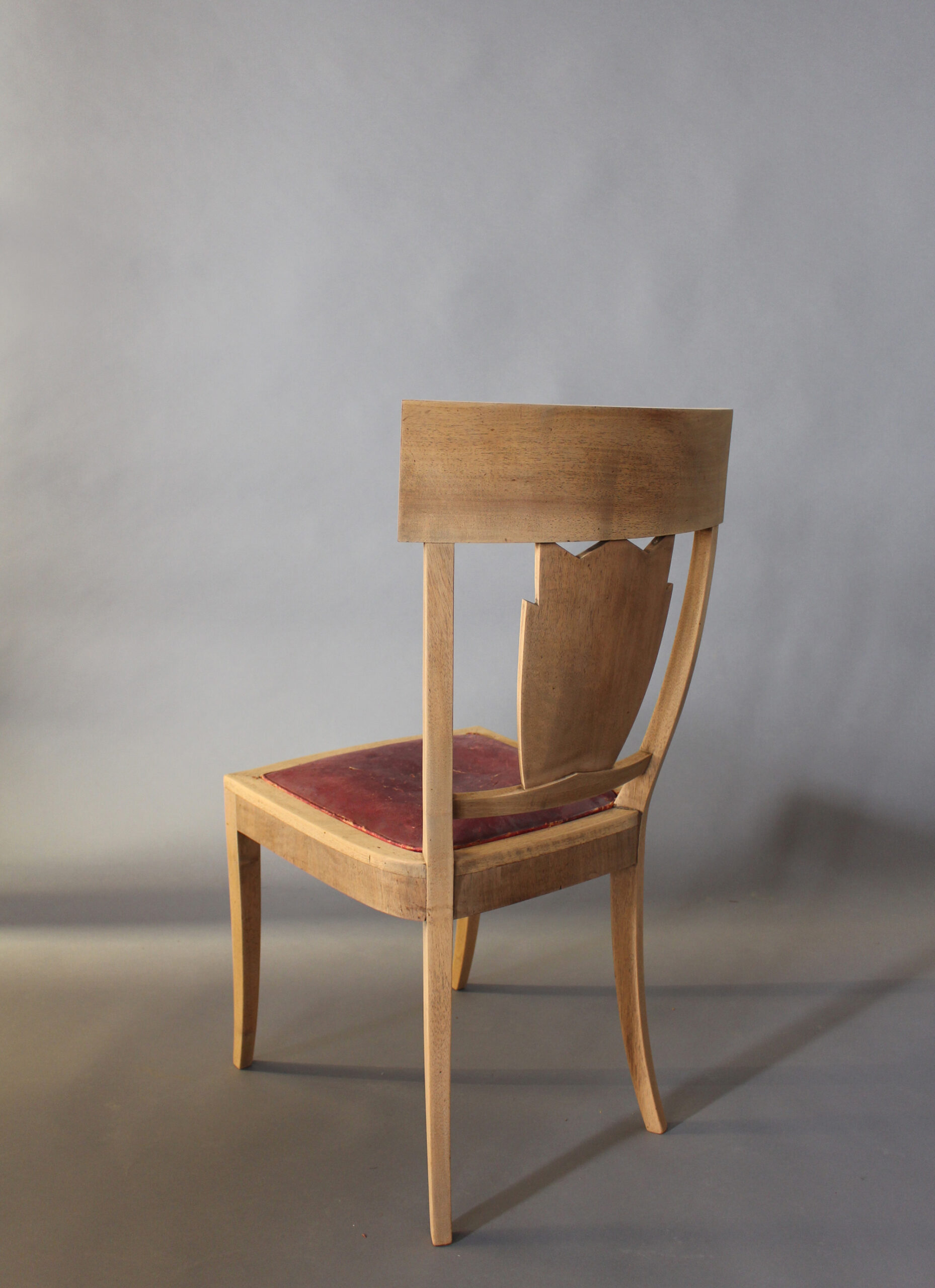 Rare Set of Ten French Art Deco Walnut Dining Chairs by Jean-Charles Moreux - Image 8