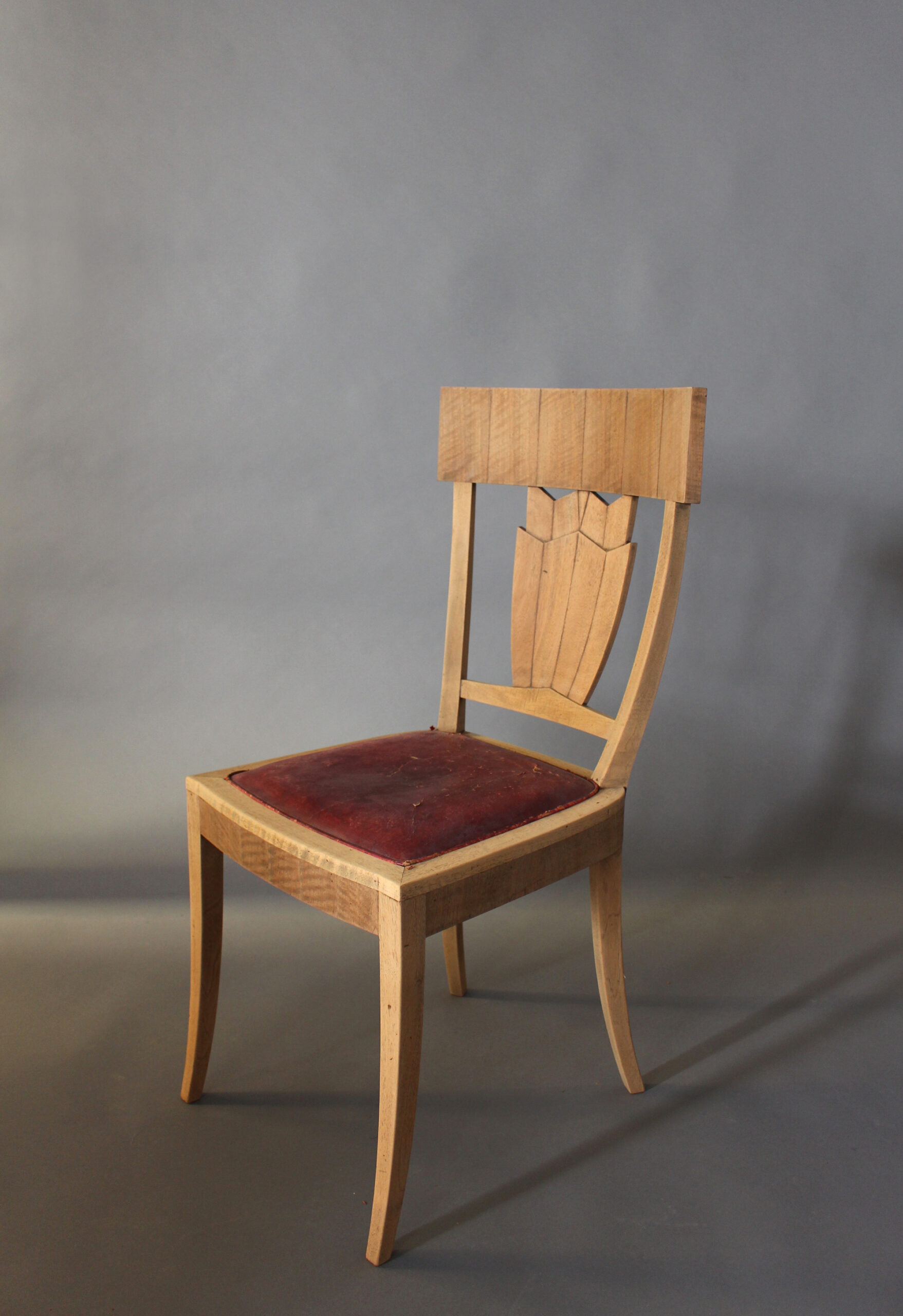 Rare Set of Ten French Art Deco Walnut Dining Chairs by Jean-Charles Moreux - Image 6