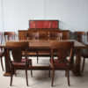 Rare Fine French Art Deco Walnut Dining Table by Jean-Charles Moreux