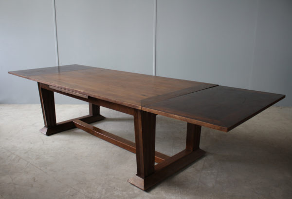 Rare Fine French Art Deco Walnut Dining Table by Jean-Charles Moreux - Image 8