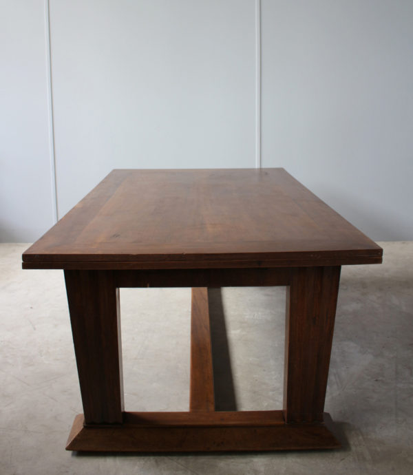 Rare Fine French Art Deco Walnut Dining Table by Jean-Charles Moreux - Image 9