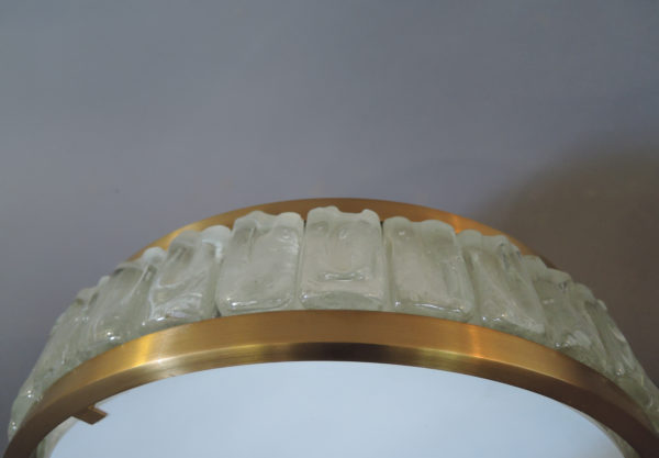 Pair of Fine French 1970s Glass and Bronze Flush Mount by Perzel - Image 13