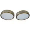 Pair of Fine French 1970s Glass and Bronze Flush Mount by Perzel
