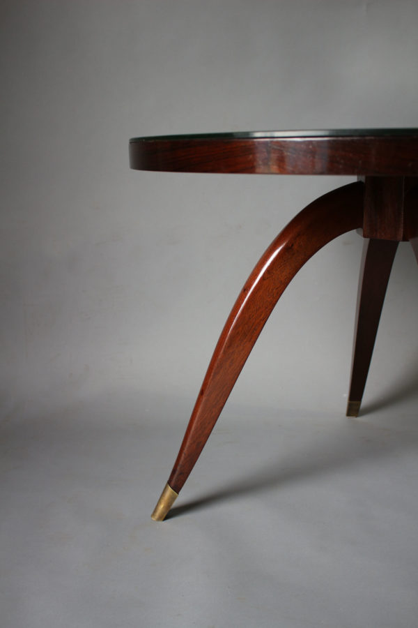 Fine French Art Deco Mahogany Gueridon with an ÉGlomisé Glass Top - Image 15