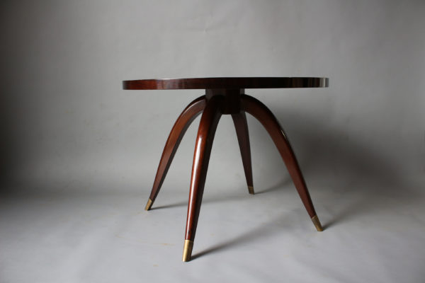 Fine French Art Deco Mahogany Gueridon with an ÉGlomisé Glass Top - Image 2