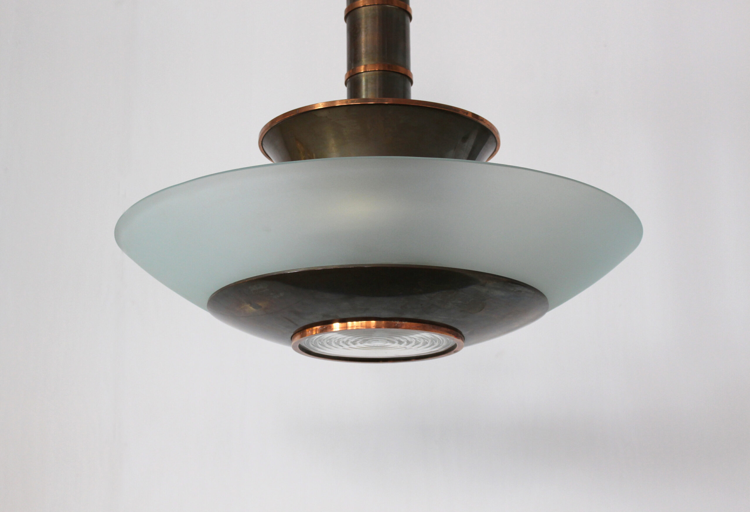 Fine French Art Deco Bronze and Glass Chandelier by Genet et Michon - Image 7