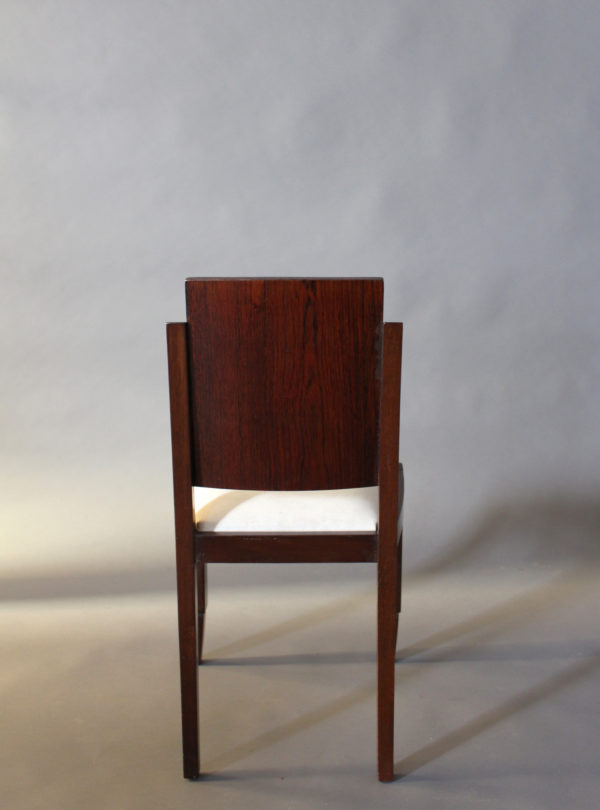 Set of Six French Art Deco Rosewood Dining Chairs - Image 10