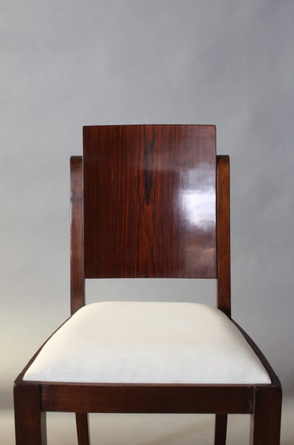 Set of Six French Art Deco Rosewood Dining Chairs - Image 11