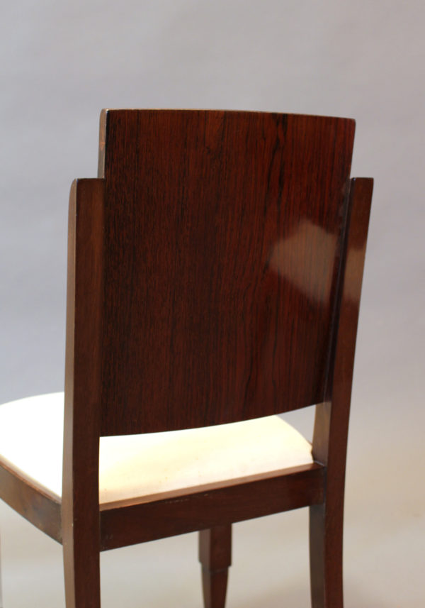 Set of Six French Art Deco Rosewood Dining Chairs - Image 14