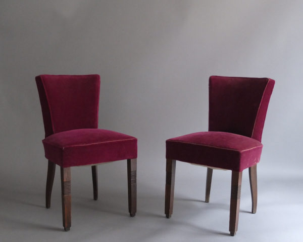 Set of Four French Art Deco Chairs by Dudouyt - Image 8