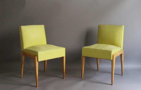 Set of 4 French 1950's Sycamore Chairs by Verot et Clement - Image 2