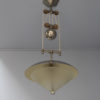 Unusual Fine French Art Deco Chrome and Glass Pendant with Wood Details