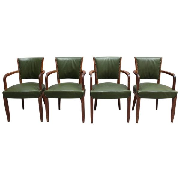 Set of Four Fine French Art Deco Rosewood Armchairs