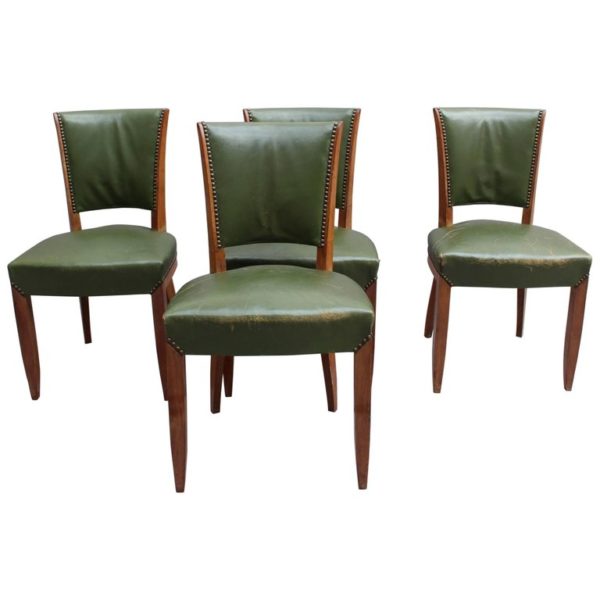 Set of 4 Fine French Art Deco Rosewood Chairs (4 matching arm chairs available)