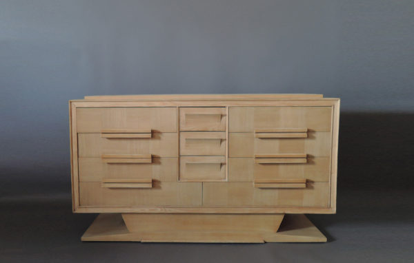 Fine Large French Midcentury Elm Chest of Drawers - Image 2