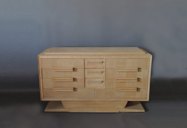 Fine Large French Midcentury Elm Chest of Drawers - Image 3