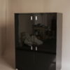 French 1970s Black Lacquered Cabinet