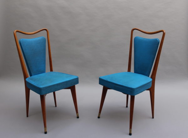 Set of Six Fine French 1950s Beechwood Chairs - Image 3