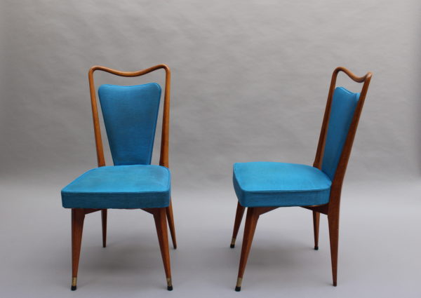 Set of Six Fine French 1950s Beechwood Chairs - Image 5