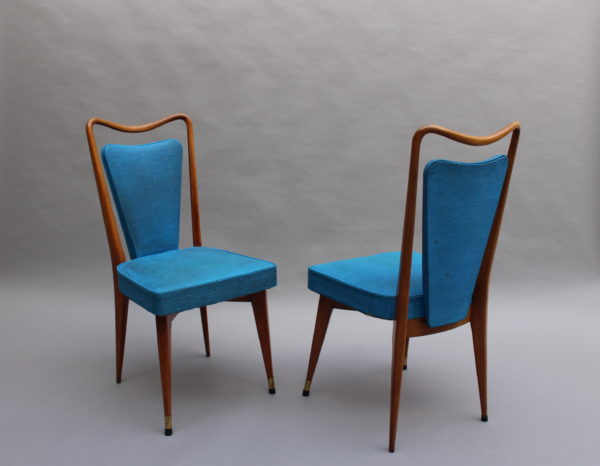 Set of Six Fine French 1950s Beechwood Chairs - Image 4