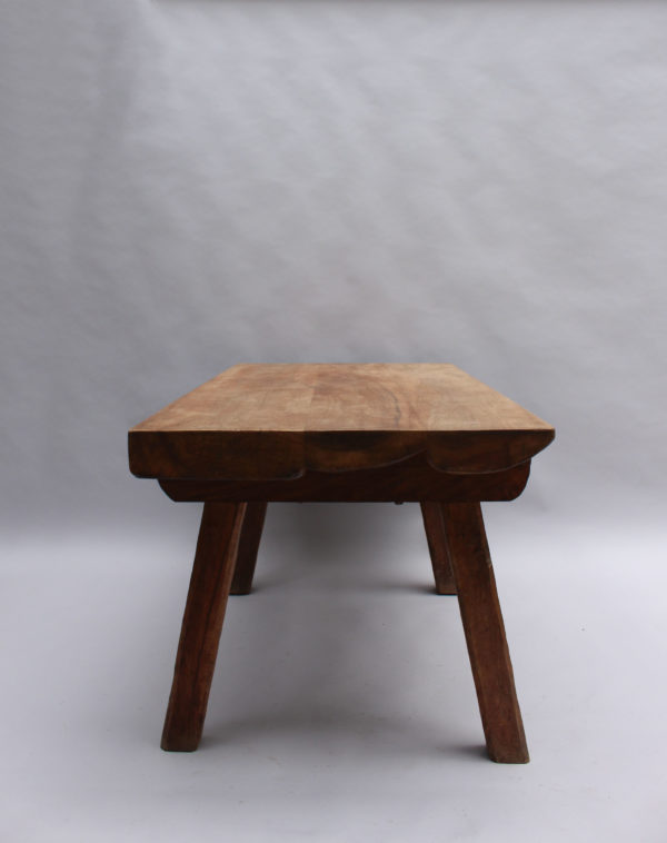 French 1950s Rectangular Solid Walnut Table - Image 5