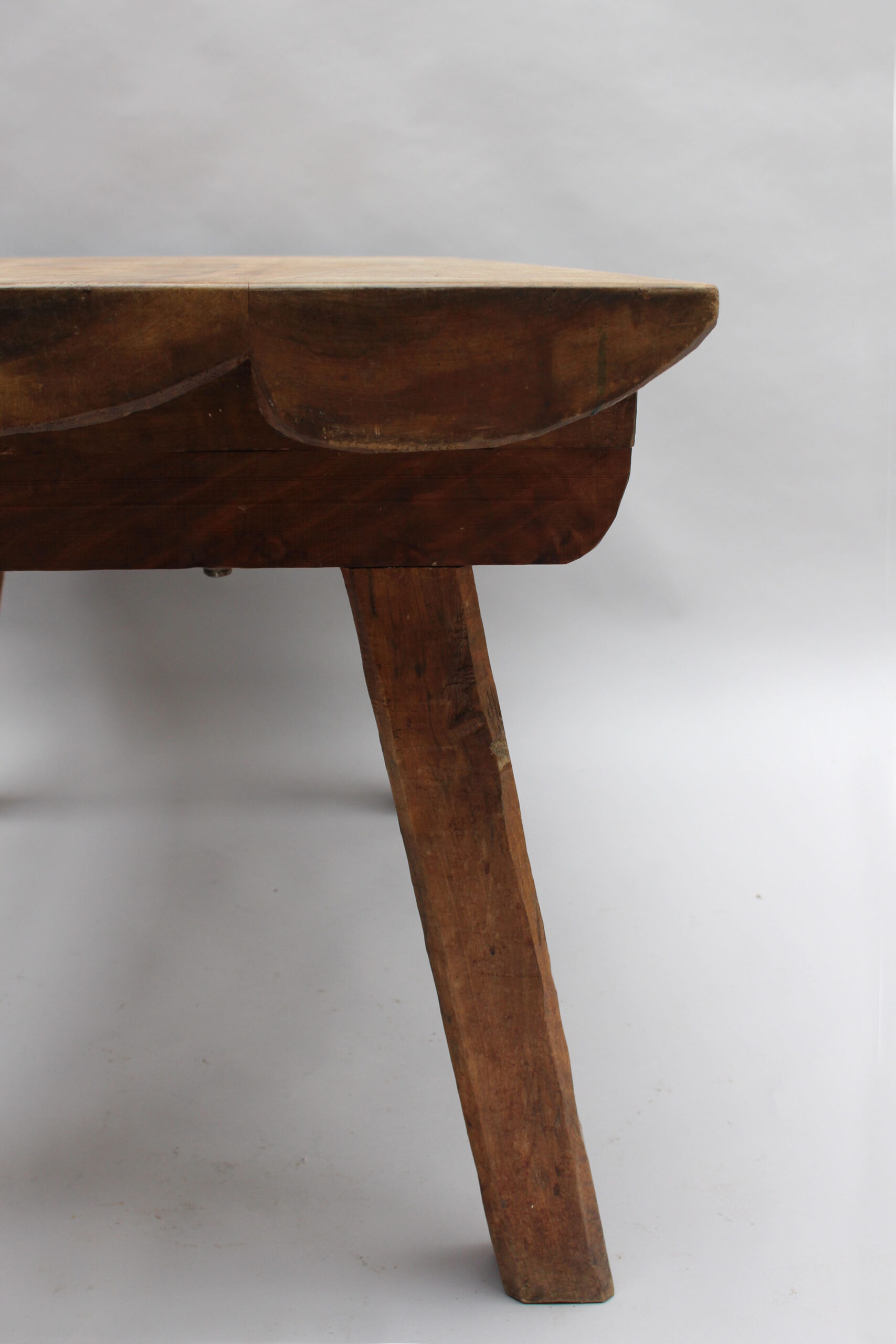 French 1950s Rectangular Solid Walnut Table - Image 8