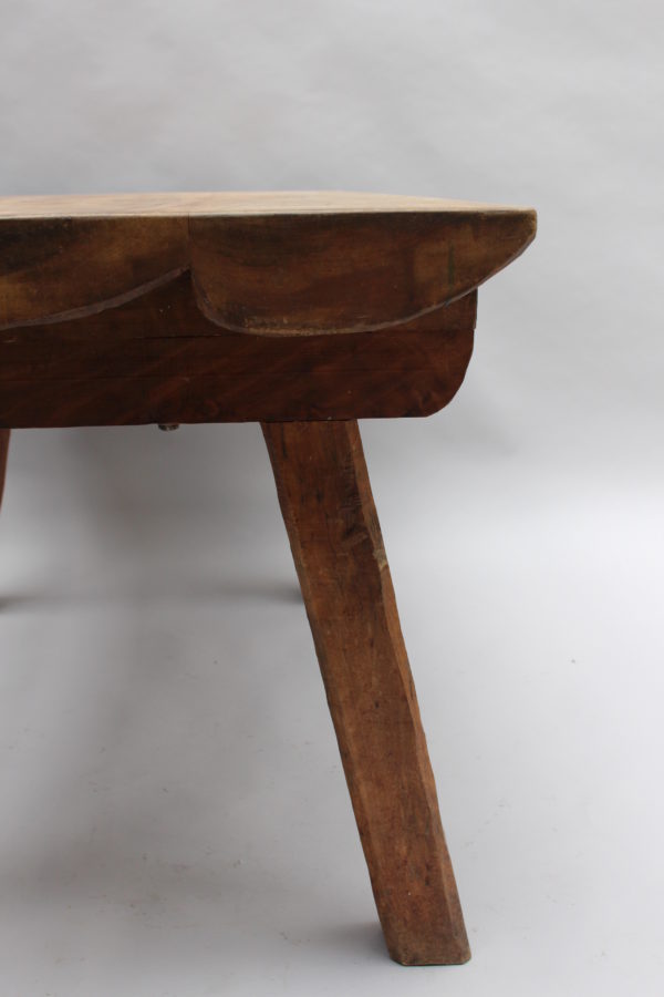 French 1950s Rectangular Solid Walnut Table - Image 10