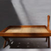 French Midcentury Solid Elm Bed by Pierre Chapo