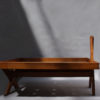 French Midcentury Solid Elm Bed by Pierre Chapo